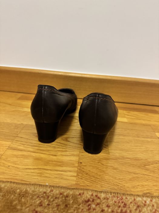 Mocasini/Balerini piele cu toc mic marimea 37