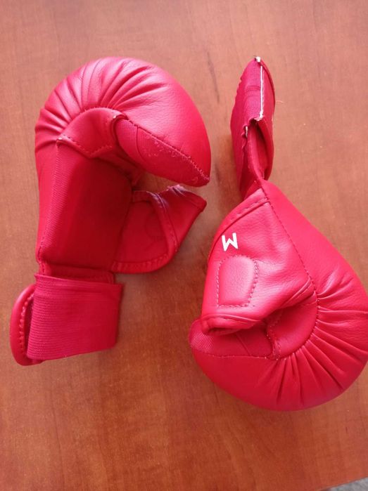 Ръкавици без пръсти за карате, червени, размер М