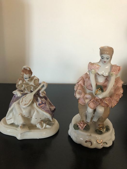 Cuplu de 2 bibelouri din portelan fin