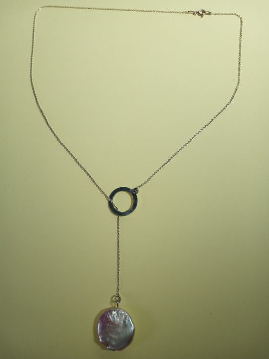 Colier argint 925 cu perla naturala mare