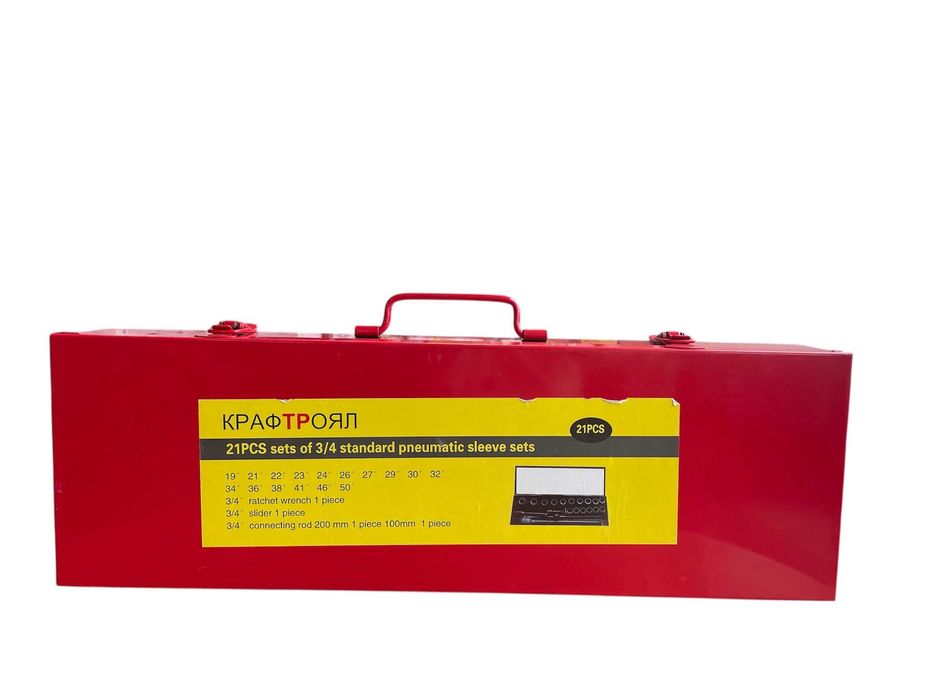 Комплект ударни вложки 3/4 с тресчотка - гедоре 21 части Kraftroyal