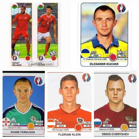 Стикери на Панини Евро 2012, 2016, FIFA World Cup 2018, 2026, Шампионска лига 2001/2002