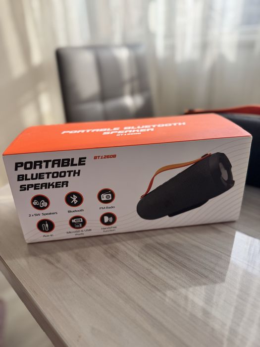 Преносима стерео тонколона Diva BT1260B, Bluetooth V4.0, 10W, Черна