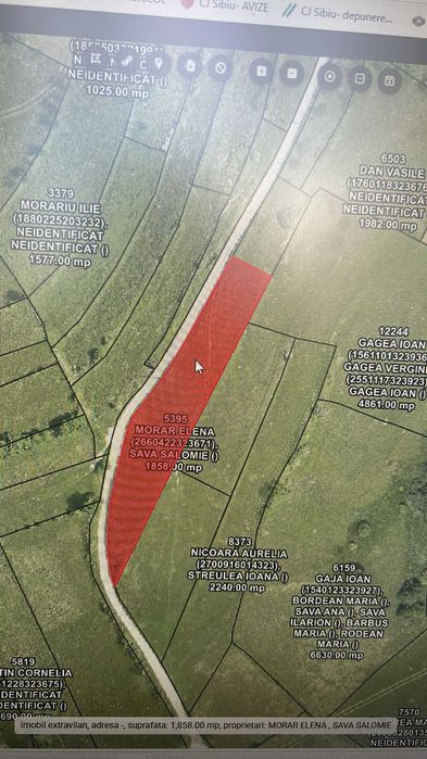 Vând teren în comuna Jina județul Sibiu