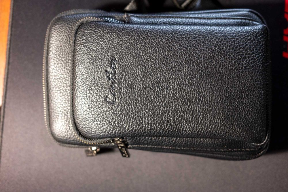 Кожаная сумка-барсетка "Cantlor"