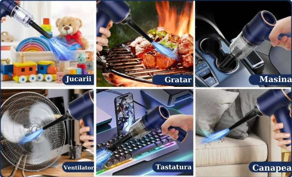 Автомобилна 2в1 прахосмукачка за дома и колата със зарядна станция