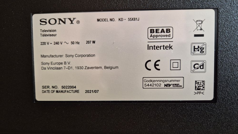 Sony KD-55X81J Google TV, Android, 4K, UltraHD, Smart WiFi LED