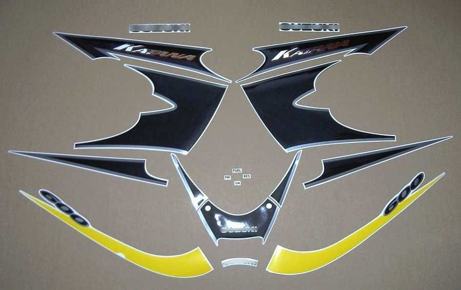 Стикери Сузуки 600 Катана 2000г.-2003г. лепенки Suzuki Katana gsxf
