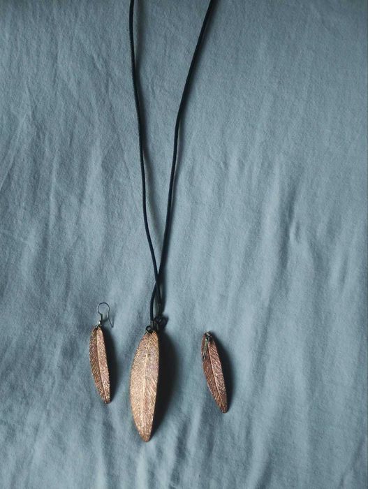 Комплект колие и обеци от мед