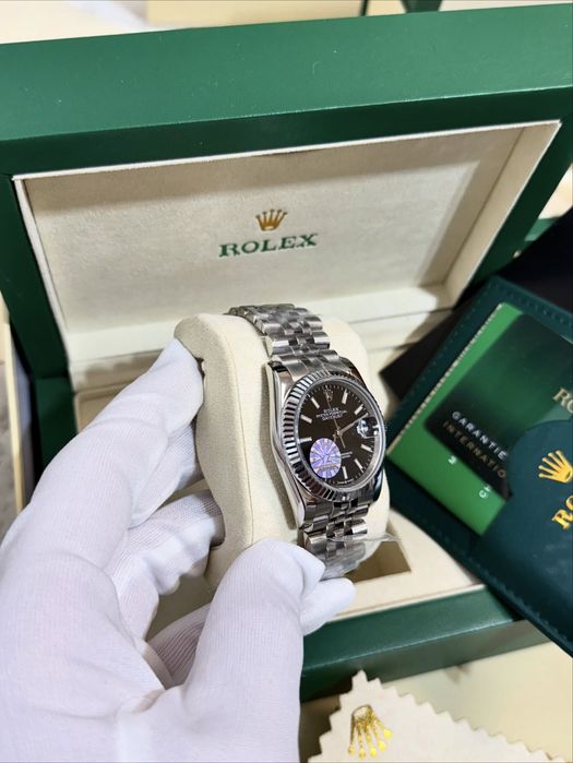 rolex datejust black dial 36,mm lady