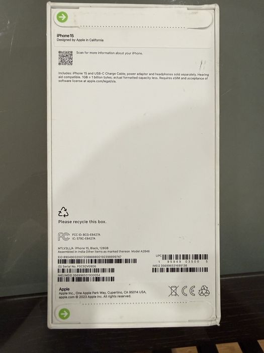 Apple iPhone 15 128GB Black – НОВ, заключен към T-mobile