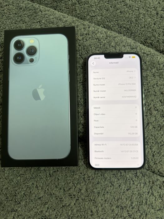 iPhone 13 Pro Max Sierra Blue 128GB • IMPECABIL • neverlocked