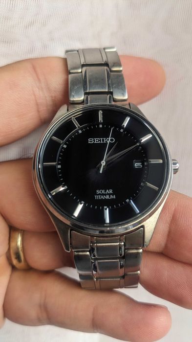Ceas Seiko solar titan V157-0BX0 cadran negru sunburst, hacking