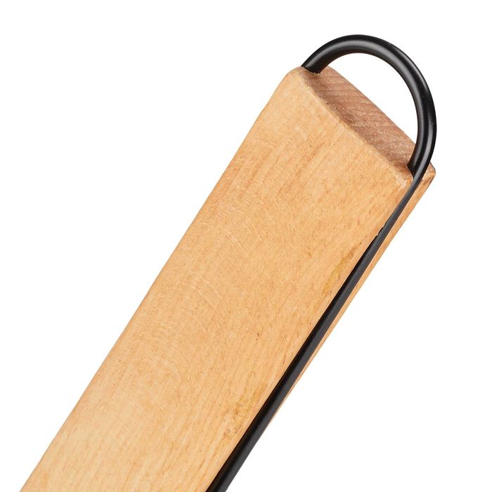 Cos pentru gratar metal cu maner din lemn pentru prajit carne & legume