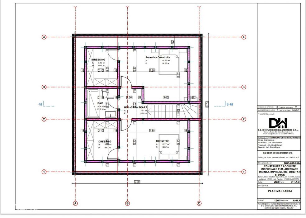 Casa individuala - Tunari - P + M - 5 camere - 2 bai - 165mp - 350mp t