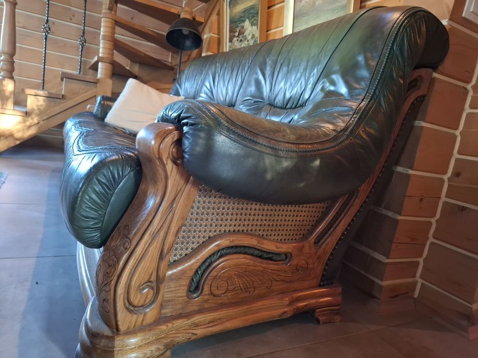 Холна гарнитура от естествена кожа