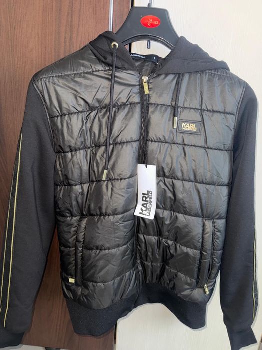 Geacă Karl Lagerfeld originală, neagră, cu glugă