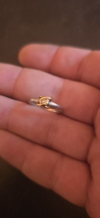 Inel Platină aur si diamant