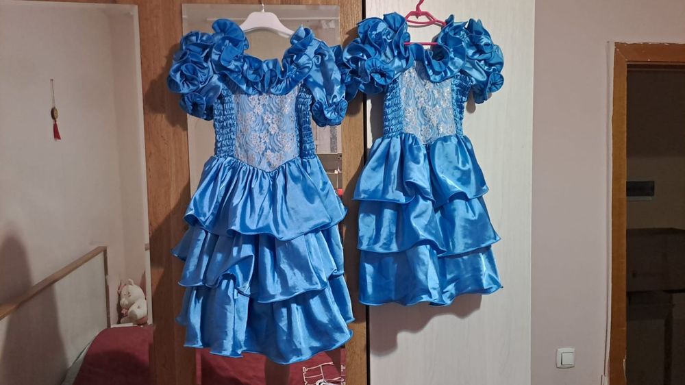 Платье на девочку (белое, розовое, голубое, зеленое)