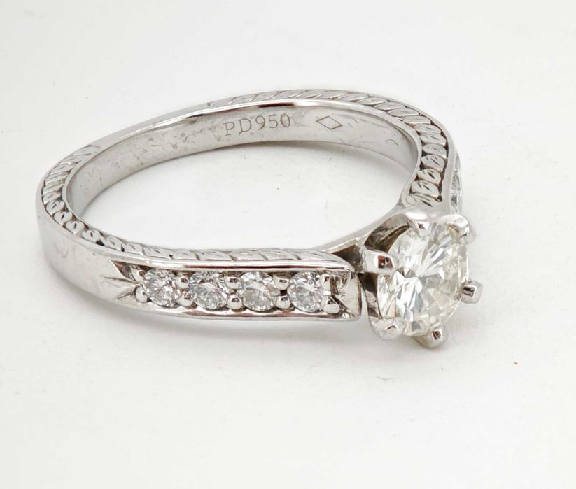 Inel paladium diamante naturale 0.90ct
