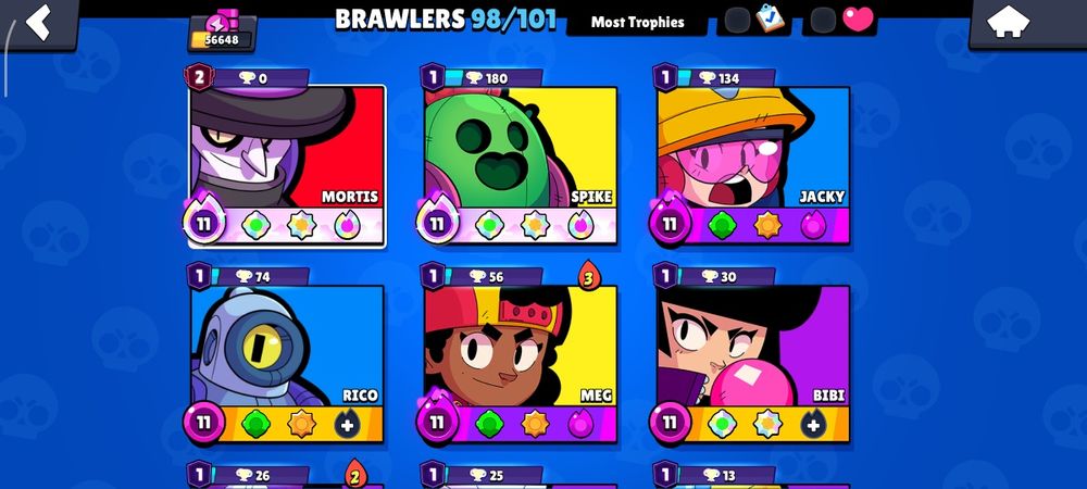 Аккаунт Brawl Stars 56к кубков+