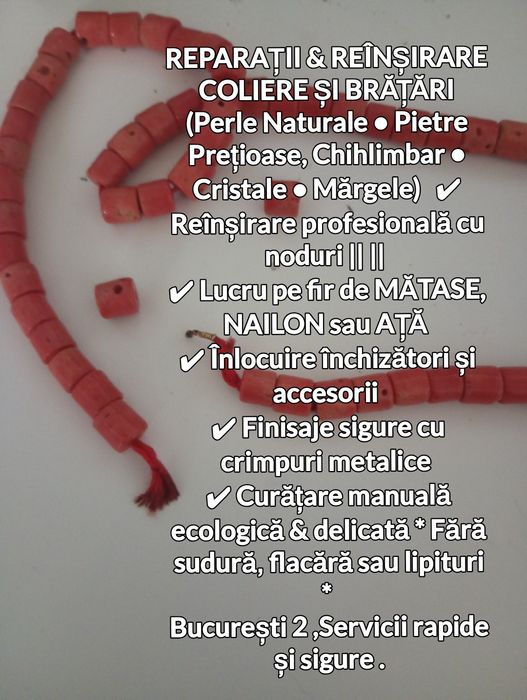 Reînșirare și Reparații Profesionale Coliere și Brățări – Perle și Pietre Prețioase București