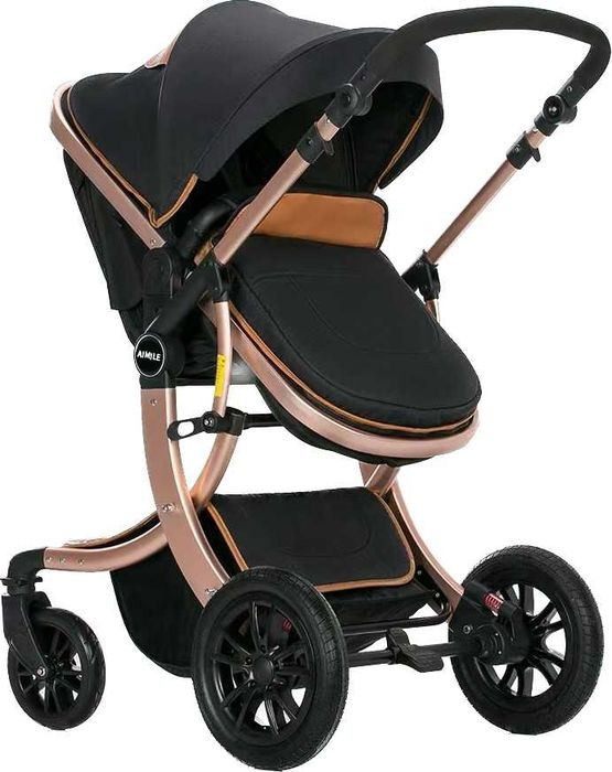 Carucior de copii 2 in 1 Visoli Black, 107x50x63cm