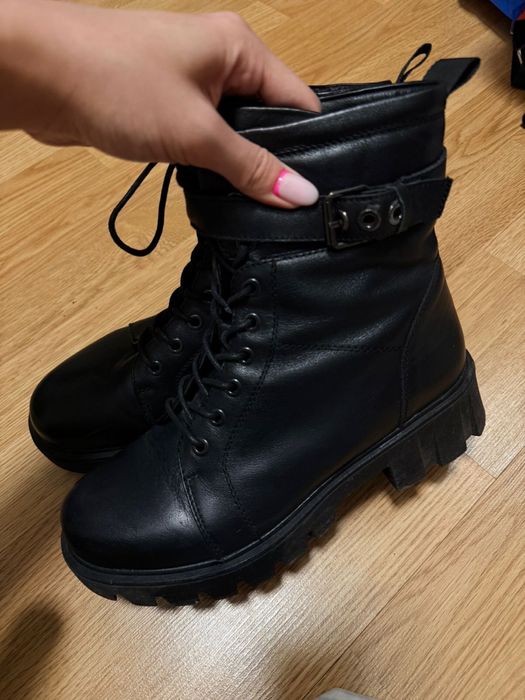 Сапоги ботинки зимние кожа шерсть