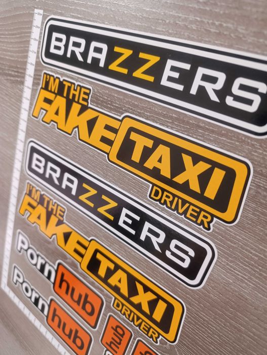 Brazzers, FakeTaxi, Pornhub Стикери Stickers - 8 бр. лист А4