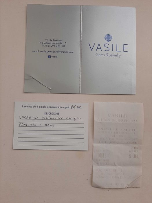 Сувенир от Палермо Сицилия сребърна сицилианска карета VASILE Palermo