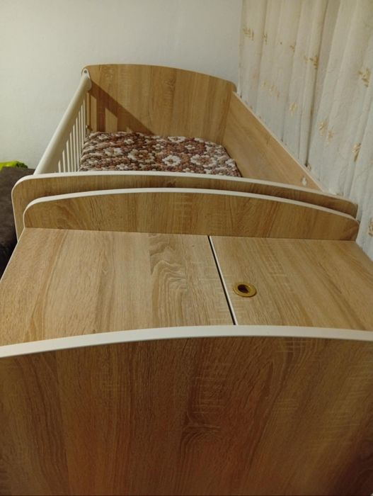 Детска дървена кошара + матрак