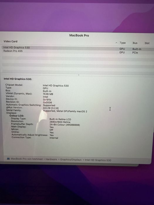 MacBook Pro 15,4” A1707 2016 с тъчбар