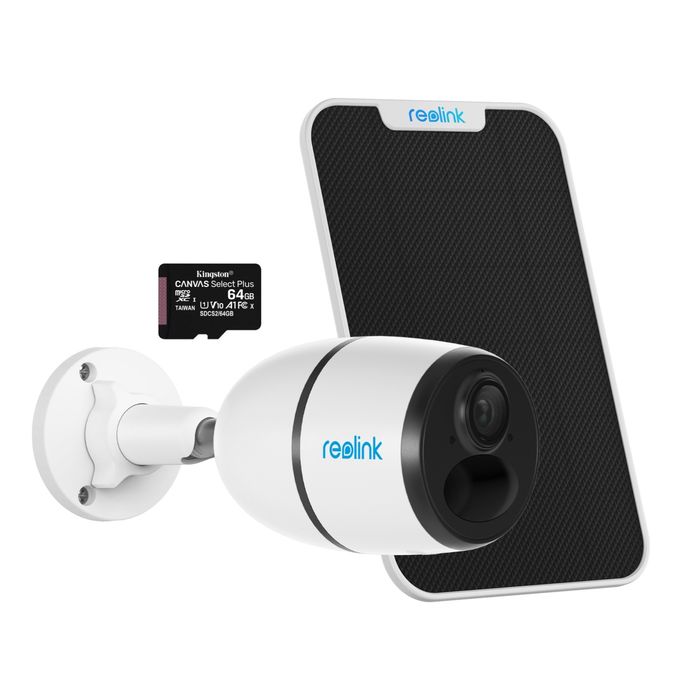Pachet Reolink Go Plus, Panou Solar si Card MicroSD 64 GB,