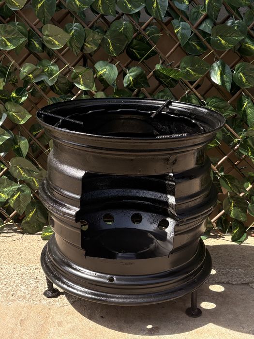 Soba din janta de masina pt gratar , fara usa, lucioasa