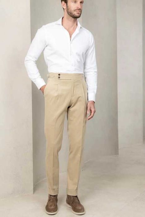 Pantaloni slim S M premium NOA K Italy NOI in si bumbac bej