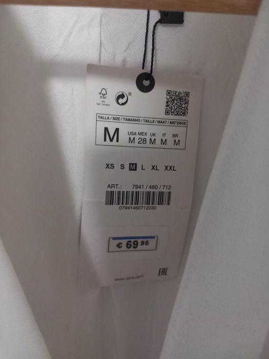 Rochie eleganta sacou fără mâneci măsură M alba Zara noua ch eticheta
