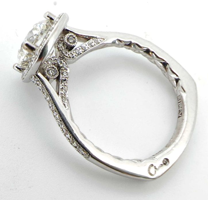 Inel 14k A. Jaffe cu diamnte naturale si  1.70ct lab grown