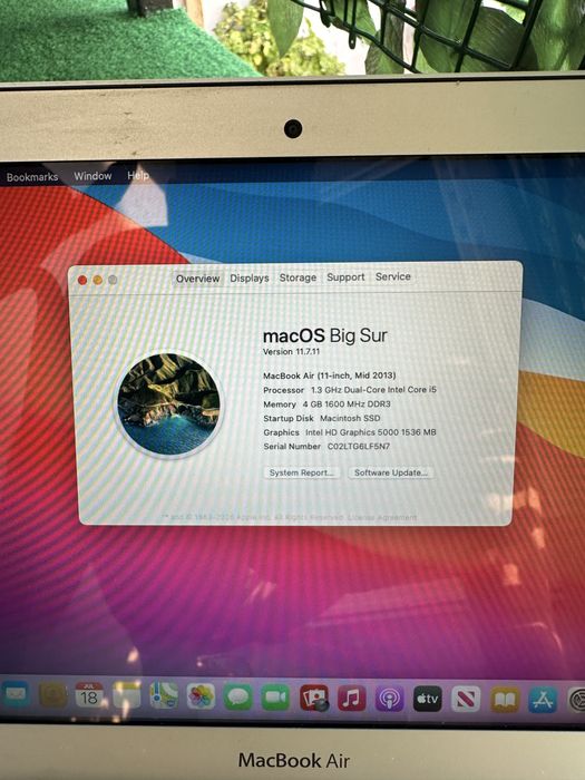 Macbook Air 11”  Mid 2013 i5