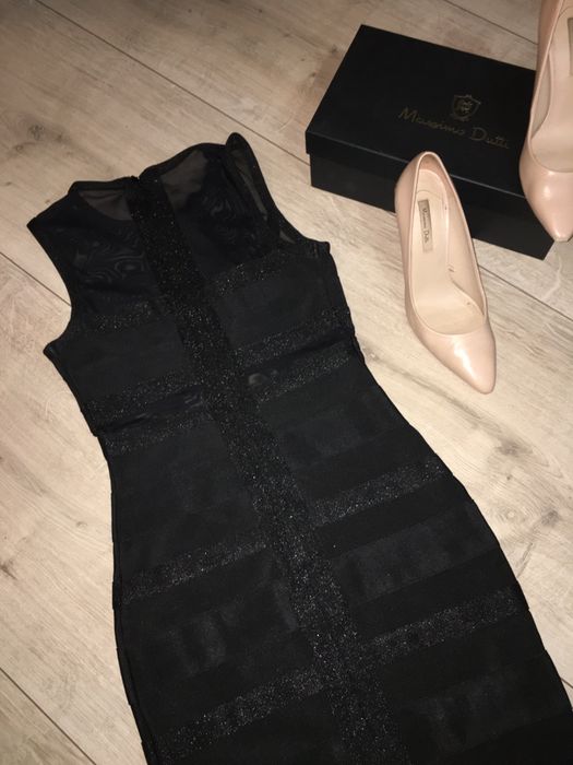 Бандажна рокля, рокля за парти и коктейл, черна рокля