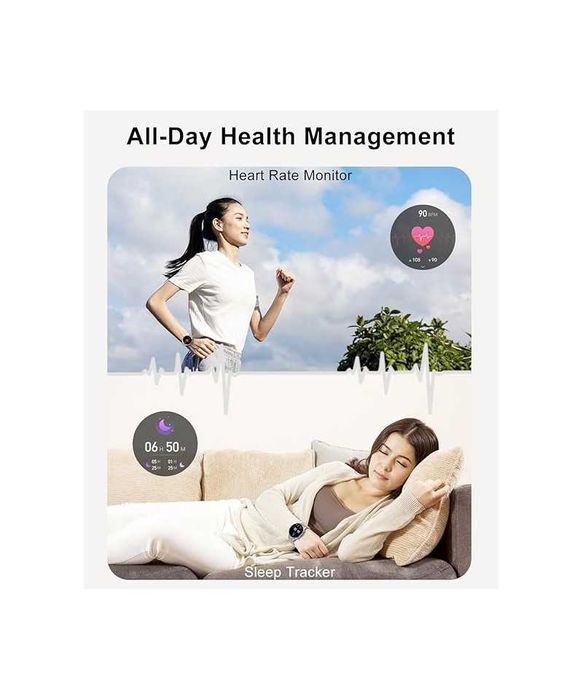 Smartwatch cu functie telefon, 1,39 inch, IP67, argintiu,Fitonme