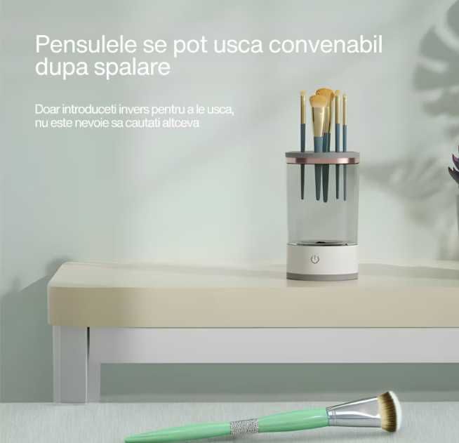 Aparat pentru curatarea si uscarea pensulelor de machiaj