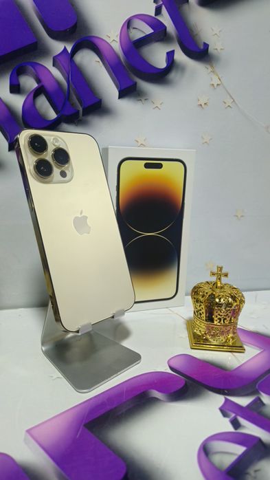 iPhone 14 PRO MaX 5G Gold 128GB Baterie Originală:86%.Preṭ fix!