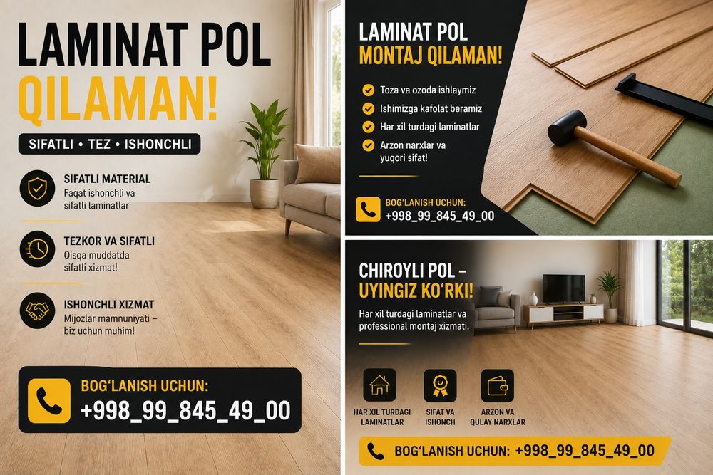 Laminat pol qilamiz
