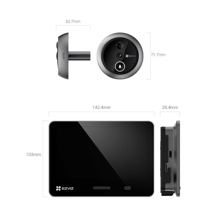 Ezviz EP4 4K(8MP) видеоглазок с сенсорным экраном 5,5'