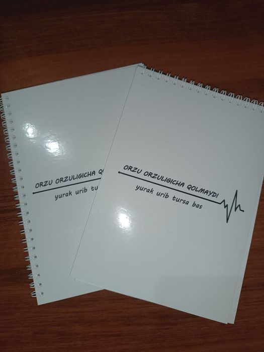 Brendinggiz logotipi tushirilgan prujinali bloknotlar