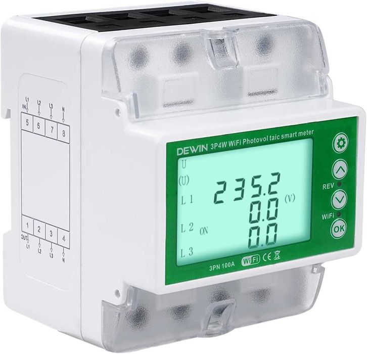 DEWIN WiFi трифазен електромер 100A 380V с мониторинг