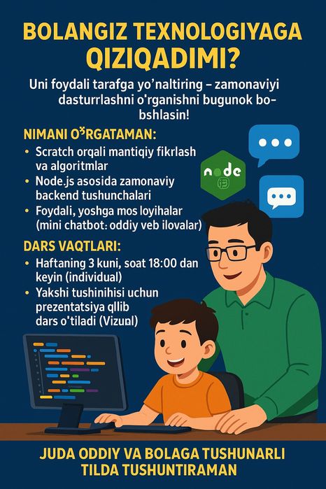 Yosh bolalar uchun IT-kurs (individual)