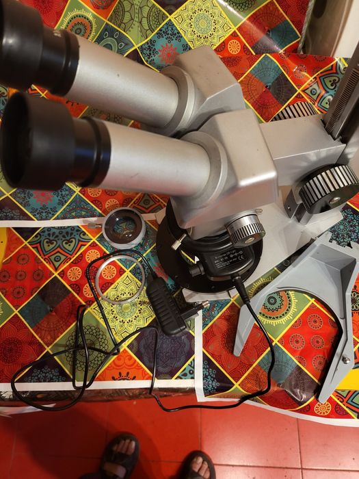 Microscop optic industrial/Dublu zoom/Full Aluminiu/Lentila Barlow 2x