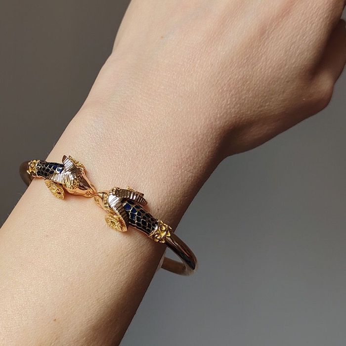 (PROMOTIE) Bratara vintage aur cu email, stil Zolotas, certif.