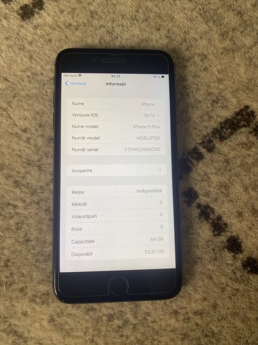 Iphone 8plus, 64GB, baterie 100%